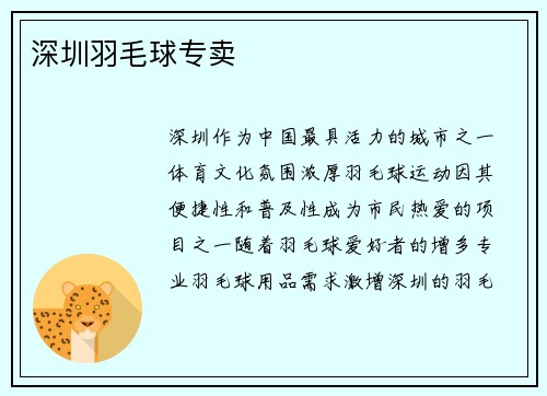 深圳羽毛球专卖